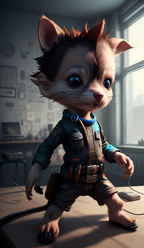 stuart little,electronics, motors, wires, buttons, lcd, artstation trending, unreal engine 5 <lora:add_detail:0.5> <lora:more_details:0.25> <lora:FantasyWorldV1:0.25>