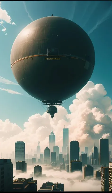 8k high quality, detailed, colorful analog photo, masterpiece, photorealistic, vibrant color film, masterclass, heavy (film grain), Fujicolor 400, Nikon F401,city floating without gravity ,monster shouting,clouds and mist,
