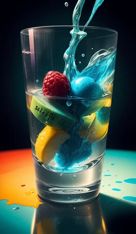 (flat color:1.1),(colorful:1.3),(masterpiece:1.2), best quality, masterpiece, original, extremely detailed wallpaper, looking at viewer,Abstract, 8K, photo shot from front, mid-body portrait, highly-detailed, lots of delicious tropical fruits with drops of moisture on table, a lot of details,floating colorful water,, mysterious expression,stuart little, in a modern and abstract setting, with bold and colorful abstract art, blurred background, bright lighting,<lora:add_detail:0.5>,<lora:more_details:0.25>,<lora:FantasyWorldV1:0.25>,