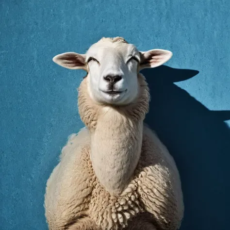 cinematic film still of <lora:Fine art photography style:1>
From above, Juxtaposition of a white sheep laying down on a blue surface,simple background,closed eyes,lying,no humans,animal,blue background,sleeping,animal focus Juxtaposition,artistic,photography,dramatic light,dramatic shadow light,contrast,saturated color,cinematic,filmic,photographic,realistic,realism,perfection,perfect,Juxtaposed,opposite,different things,side by side,syncretism,antithesis,Juxtaposition style,animal focus , creative, photorealism, hyperrealism, Fine art photography style, Fine art cinematic photography style, shallow depth of field, vignette, highly detailed, high budget, bokeh, cinemascope, moody, epic, gorgeous, film grain, grainy