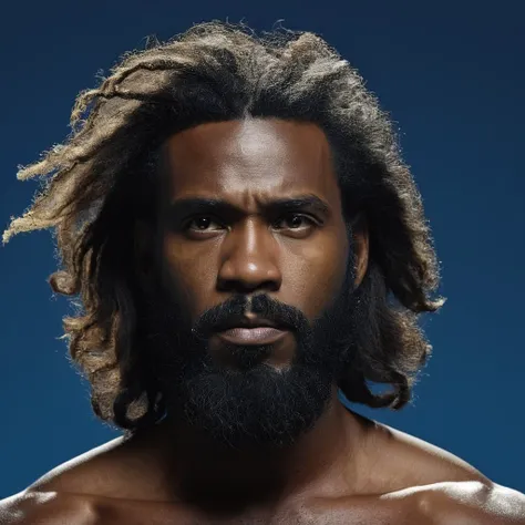 A beautiful black man with long hair taking a shower