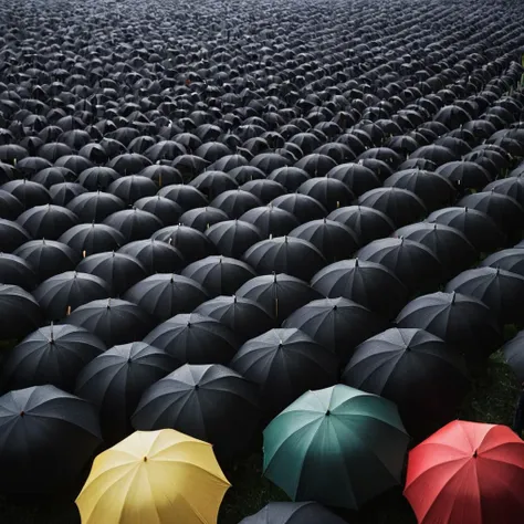 many of people under one umbrellas