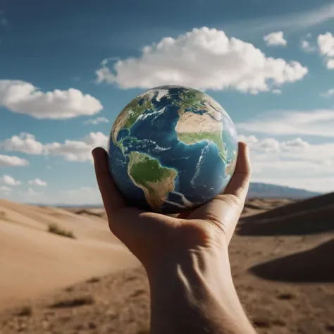 cinematic film still of <lora:Juxtaposition style:1>
Juxtaposition of a hand holding a small earth in the middle of a desert,sky,cloud,no humans,scenery,realistic,planet,earth (planet) Juxtaposition, artistic, photography, dramatic light, dramatic shadow light, contrast, saturated color, cinematic, filmic, photographic, realistic, realism, perfection, perfect, Juxtaposed, opposite, different things, side by side, syncretism, antithesis, Juxtaposition style, shallow depth of field, vignette, highly detailed, high budget, bokeh, cinemascope, moody, epic, gorgeous, film grain, grainy