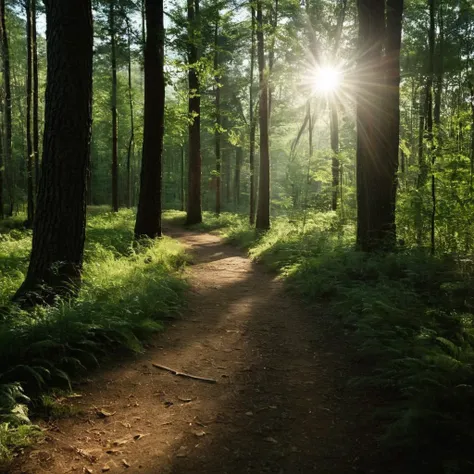 cinematic film still of  <lora:Juxtaposition style:1>
Juxtaposition of a trail in the woods with sun shining through the trees,outdoors,day,artist name,signature,tree,no humans,sunlight,grass,nature,scenery,forest,light rays,dappled sunlight Juxtaposition, artistic, photography, dramatic light, dramatic shadow light, contrast, saturated color, cinematic, filmic, photographic, realistic, realism, perfection, perfect, Juxtaposed, opposite, different things, side by side, syncretism, antithesis, Juxtaposition style, shallow depth of field, vignette, highly detailed, high budget, bokeh, cinemascope, moody, epic, gorgeous, film grain, grainy