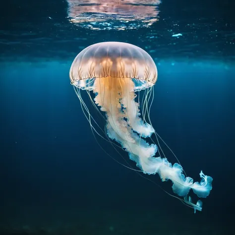 cinematic film still of <lora:Juxtaposition style:1>
Juxtaposition of a jellyfish floating in the water in deep space with its head above the water,solo,water,no humans,tentacles,blue theme,underwater,jellyfish Juxtaposition, artistic, photography, dramatic light, dramatic shadow light, contrast, saturated color, cinematic, filmic, photographic, realistic, realism, perfection, perfect, Juxtaposed, opposite, different things, side by side, syncretism, antithesis, Juxtaposition style, shallow depth of field, vignette, highly detailed, high budget, bokeh, cinemascope, moody, epic, gorgeous, film grain, grainy