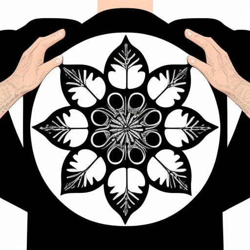 (A man:1.3) in a loose silk kimono with a Kamon embroidered on his back ,radial symmetry , symmetry, leaf <lora:Kamon_japanese_crest_V1-21x3:0.4>