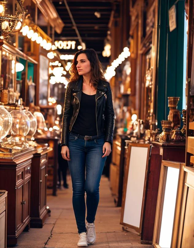 [SMITHSONIAN] photo of a  (28 yo average Hungarian Albanian woman) [side view], [moving towards through (antique shop)], [steadycam], (background motion blur)[adrenaline filled], [liminal flouresnt  and neon lighting], [high camera angle], [Nikon DSLR with wide angle lens], in the style of [Terminator movies]
 <lora:BetterHands:1> <lora:DepthOfFieldSliders:0.5> <lora:HDhelper:0.4> <lora:Better Portrait Lighting:0..5> <lora:EmotionSliders:0.7>