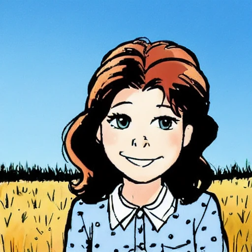 a cartoon Melissa Gilbert, art by <lora:CalvinandHobbes:0.8>