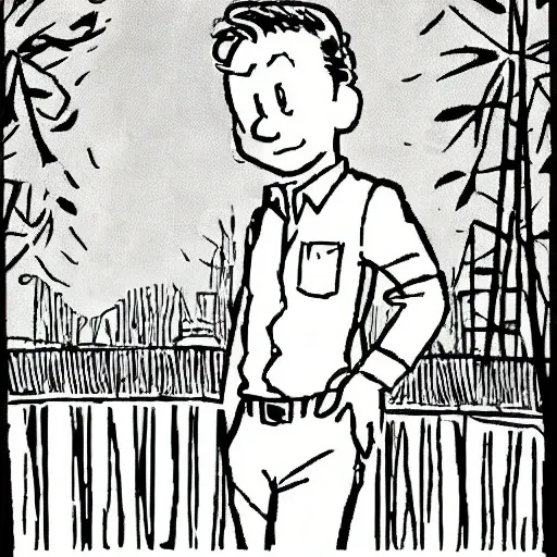 a cartoon Tom Hanks, art by <lora:CalvinandHobbes:0.8>