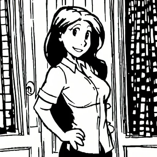 a cartoon Lacey Chabert, art by <lora:CalvinandHobbes:0.8>