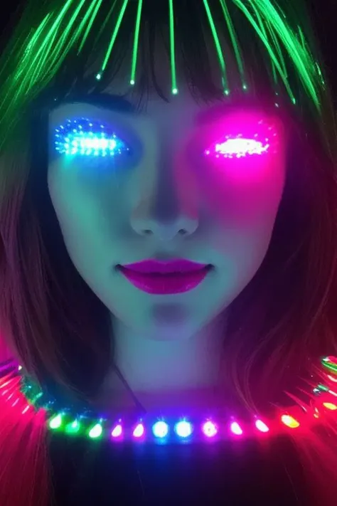 Strobe Lights
Laser Lights
LED Panels
Moving Head Lights
Spotlights
Black Lights (UV)
Disco Balls
Fog Machines
Neon Lights
LED Strip Lights
Intelligent Lighting Systems
Projection Mapping
Lighted Dance Floors
Wall Washers
Pixel Mapping Lights
closeup beautiful girl face, smirk, red lips photorealistic