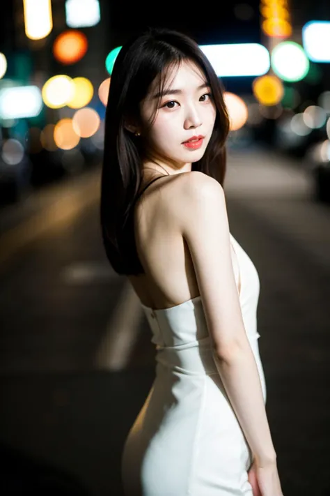 best quality and best aesthetic,Photo of a beautiful korean fashion model bokeh city night,pale skin,flash photography
Fujifilm XT3,film still,film grain,cinematic