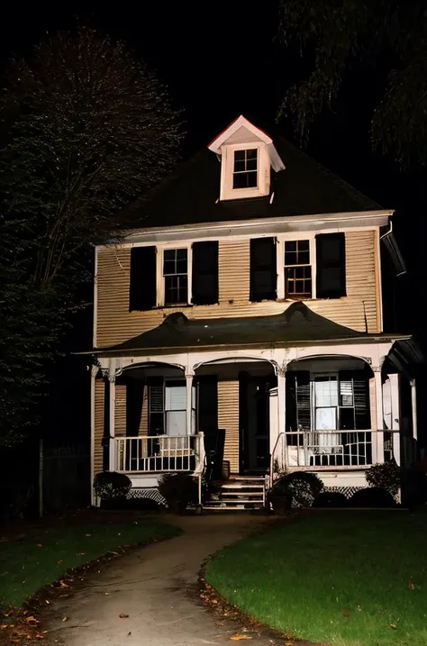 outdoor,photo of a haunted (house:1.2) with a scary atmosphere and no human,(best quality:1.2) and (photorealistic:1.4) and (Realistic:1.4) <lora:flash photography photoV2:0.8>