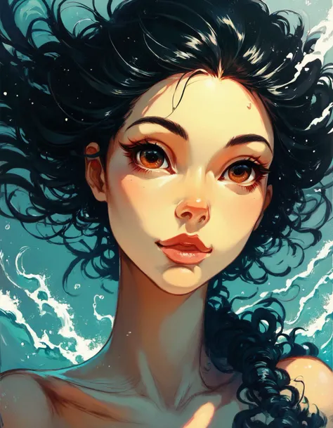 score_9, score_8_up, score_7_up, score_6_up, sketch, A striking portrait of a woman with shoulder-length, jet-black hair styled in soft waves, her deep brown eyes gazing intently, her lips curved in a mysterious smile., highly detailed, backlight <lora:ponys-dream:.9>