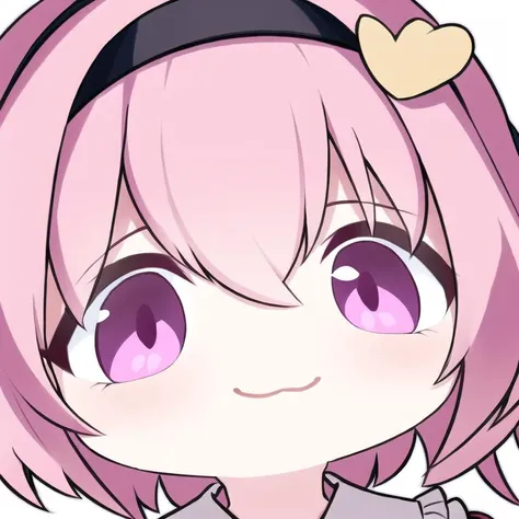 masterpiece, best quality, chibi, light smile, close-up, white background, <lora:Blue Archive Chibi Style:0.6>,     <lora:touhou_komeiji:1>, komeiji satori, hairband, pink hair, pink eyes,