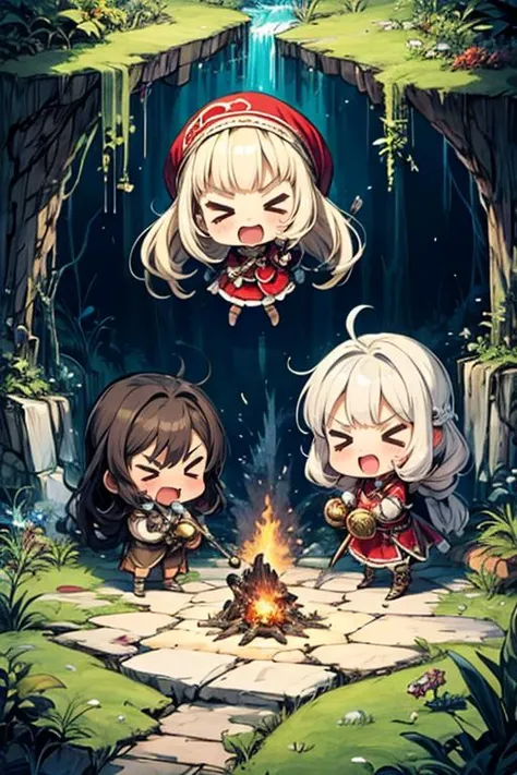 chibi, (> <:1.2),big laugh
punching, doyagao,
(The adventurers venture deep into the cave, facing challenging trials in their quest for ancient treasures. However, their journey is threatened by the little creatures guarding the treasure. United by courage, the adventurers confront the tiny beings in a fierce battle. Will they be able to claim the treasure:1),
masterpiece, illustration, best quality, best aethetic
<lora:t3xtn:0.4> <lora:test2:1> <lora:nnchibi:0.5>