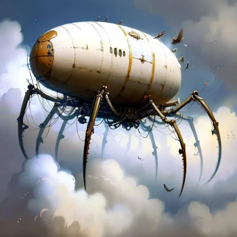 <lora:ArachnoPhobiaAI:.9> ArachnoPhobiaAI dirigible in skies