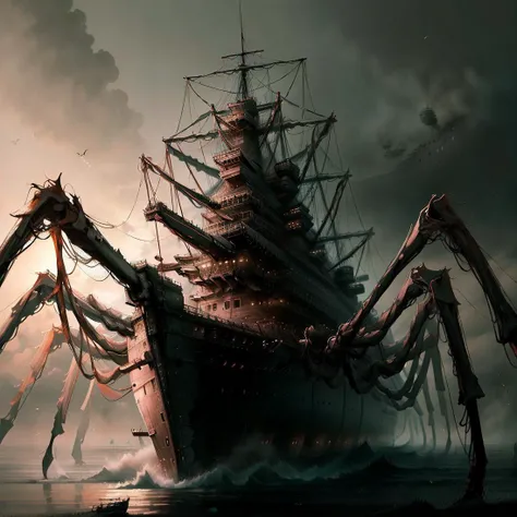 <lora:ArachnoPhobiaAI:.8> ArachnoPhobiaAI battleship