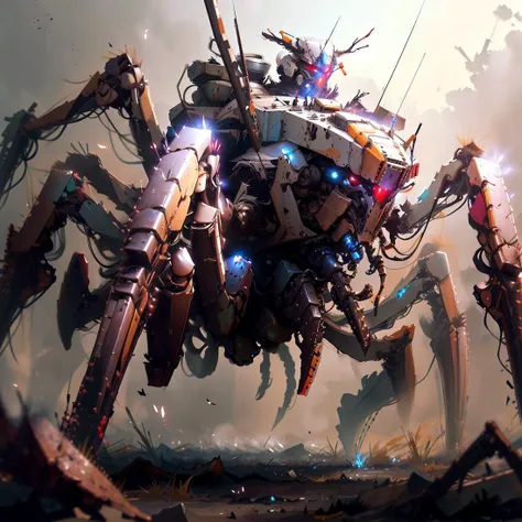 <lora:ArachnoPhobiaAI:.9> ArachnoPhobiaAI  battle mech