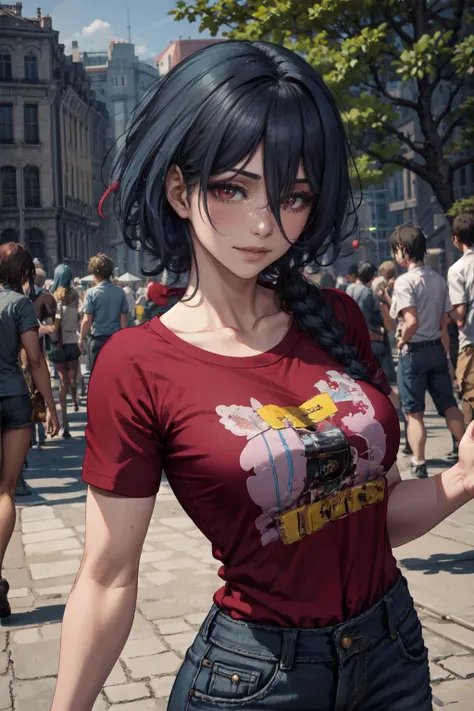 NATASHAHSR, HAIR BETWEEN EYES, RED EYES, BLUE HAIR
elated with joy,
with a pink tshirt and blue jeans,
in a park, sunny day
<lora:GoodHands-vanilla:1> <lora:more_details:0.4>, <lora:HSR_Natasha4:0.7>