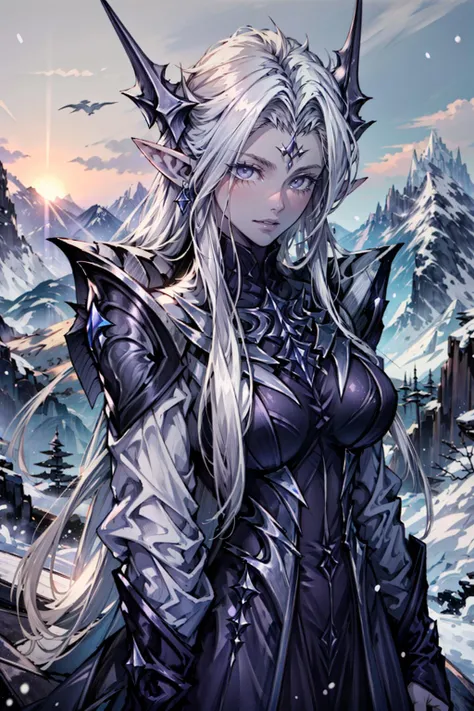 (masterpiece, best quality:1.3)
<lora:epi_noiseoffset2:1> <lora:add_detail:0.7> <lora:LostArkBrelshaza:1>
LostArkBrelshaza, 1girl, solo, white eyes, pale skin, long hair, pointy ears, point-of-view , snowy mountain peak, sunrise, soft pink and purple hues against glistening snow