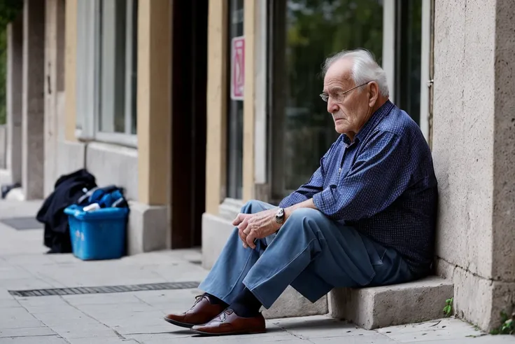 Zeiss_style,masterpiece, best quality,super detailed, high resolution, very detailed, 8k uhd, (Skin Wrinkles: 0.9), (fidelity, fidelity: 1.5), (high detailed skin:0.9), (visible pores:0.6),Clearly visible pores, real skin texture,
((An old man sits on a street corner)),dress,street,night,
((detailed face)),(freckles:0.8), (natural light), amazing, photon mapping, radiosity, amazing physically based rendering, fine detail, best, high quality , RAW Photo, (Bokeh: 1.2), Realistic, (Depth of Field: 0.5), Bokeh Background, (Detail Clothing Features), real skin,(dynamic pose: 0.6), (skindentation),
(((outdoors))),pureerosface_v1,