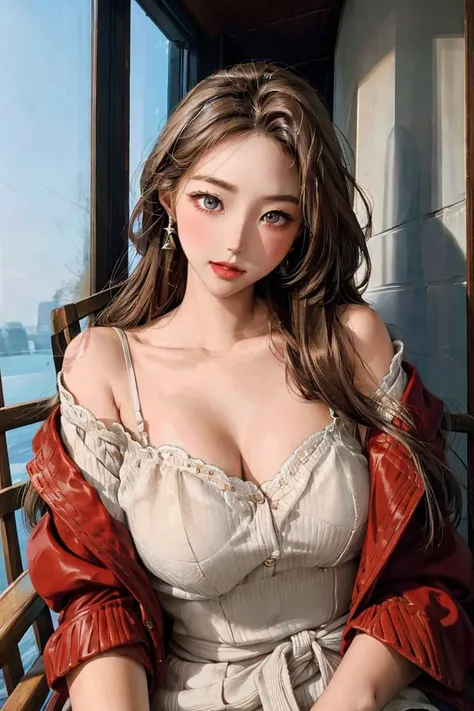 1girl,grass,Red trench,best quality, masterpiece, Rich in detail,brown hair, intricate, elegant, highly detailed, majestic, digital photography, (masterpiece, sidelighting, finely detailed beautiful eyes: 1.2), hdr, <lora:slg_v11:0.6>,  <lora:jieji:0.8>