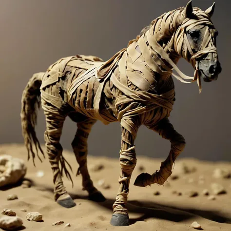 <lora:SDXL_mummy_Sa_May:1> mummy, a desiccated mummy horse
