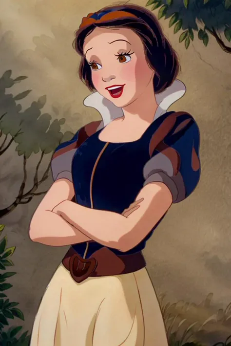 disney style, cartoon, <lora:DisneyRenV2:0.7>, classic art style from movies of the Disney Renaissance, 1girl, snow white, 1girl, woman, smile, looking at viewer, long skirt, nature, outdoors, summer, beach, colorful, high contrast, <lora:SnowWhite_v1:1> , cowboy shot, masterpiece, best quality, highly detailed, clean lines, upper body, good hands, good fingers, good eyes, looking straight, hd, 8k, trending, professional, symmetrical, hires, 8k, <lora:add_sharpness:0.6> <lora:epi_noiseoffset2:0.6> <lora:GoodHands-vanilla:1.0>,