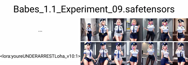 woman standing, sexy police woman, sexypolice, wearing a sexypolice outfit, 1girl, beautiful, in focus, masterpiece, facing viewer, centered, white shirt,
multicolored hair, ...