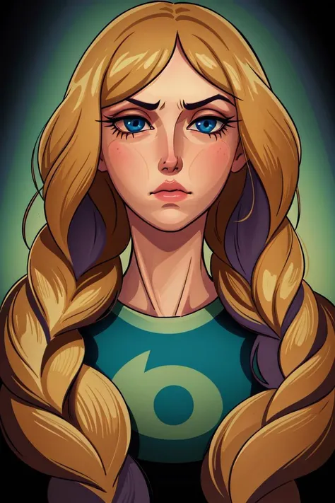 (dark theme:0.9), mikulish, 1girl, solo, long hair, big braids, blue eyes, blonde hair, shirt, closed mouth, makeup, traditional media, portrait, <lora:mikulish:0.6>, (hdr:1.22), muted colors, complex background, hyperrealism, hyperdetailed, amandine van ray