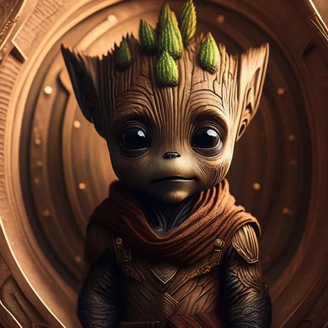 portrait of  groot, seamless, epic, cinematic, intricate detail, award winning, great lighting, shading, high quality, detailed  <lora:pdalns:1>