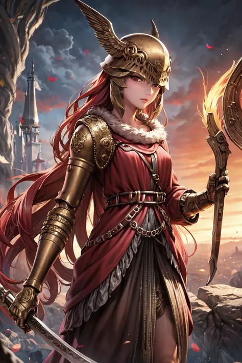 ((best quality)), ((masterpiece)), (detailed), ultra detailed, 1girl, solo
stare, looking at viewer, (interview:1.3),
malenia blade of miquella,
<lora:MaleniaMv3:1>