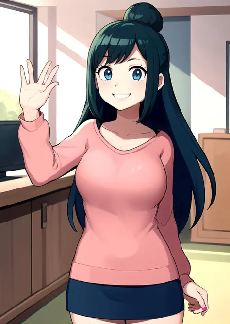 <lora:GoodHands-beta2:1> 1girl, InkoMidoriya, pink sweater, shirt, blue skirt <lora:CHAR-InkoMidoriya:0.8> smile, indoors,
<lora:GreyImpact-10:0.7>