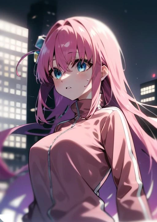 glaring、(Big Breasts)、curvy、(((((1 girl)))))、High-pressure poses、night、Dark Back Alley、high school girl、((owncast eyes))、Wearing a high