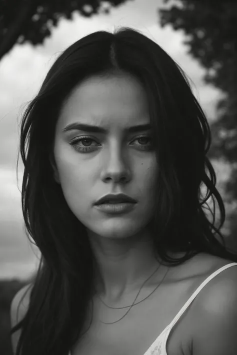 (dramatic, gritty, intense:1.4),masterpiece, best quality, 32k uhd, (from below:0.6), portrait photo of woman in clothes, face, short hair, posing, beautiful background, clouds, wind, 8k uhd, high quality, film grain, insane details, intricate details, hyperdetailed, hyper quality, high detail, ultra detailed, Masterpiece, captured in the evocative style of Albert Watson.. Featuring: Fujifilm Neopan 100 , Fujicolor Fujichrome Velvia 100 , UHD , Award-winning ,