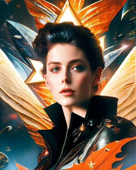Vivid [detailed color pencil:photo shoot:0.2] by Wayne Reynolds and (Alfred Stevens:0.5) and (John Singer Sargent:0.5) of the ambitious  goddess woman surrounded by massive starships Laying on a bed of leaves (face looking Mischievous:1.2), kaleidoscopic, blade runner 2049, MOBA style, twilight, action shot hero pose, highly detailed with sharp focus on person having most evil day of their life, Action, cinematic dramatic lighting, bokeh, HQ, 8K, hyper detailed, translucent skin, perfect hands, RAW photo shot on Canon 5D, masterpiece [oil painting:hyperrealism:0.2] in the style of VintageHelper2.pt