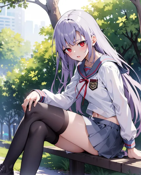 Hugob, nffsw, Purple hair, Long hair, Bangs, (Purple eyes:1.1), (medium breasts⁩:1.2),Blake Black Jacket, (black thighhighs:1.3),Black skirt, Collared shirt, Hair Ribbon, high waist skirt, Jacket, Long sleeves, Neck ribbon, Open your clothes, Open jacket, Pleated skirt, Red Ribbon, bow ribbon, Shirt, Skirt, sleeves past wrists, White shirt, Wide sleeves,BREAK looking at viewer,BREAK outdoors, BREAK (masutepiece:1.2), Best Quality, High resolution, Unity 8k壁纸, (Illustration:0.8), (Beautiful detailed eyes:1.6), extra detailed face, Perfect Lighting, extremely details CG, (Perfect hands, Perfect Anatomy),Naughty smile with open mouth、(white  panties:1.3)、(Fully exposed panties:1.5)、(Squatting:1.3)、plein air、outside of house、