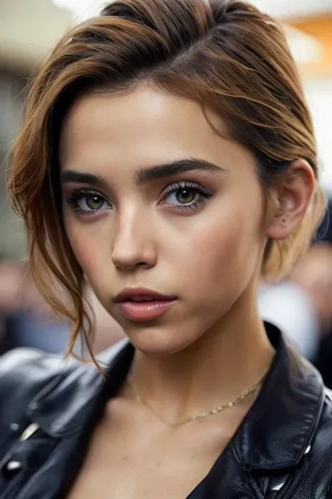a photo of a young woman, pretty face, high quality, high resolution, very coherent, clear focus, well defined, (Scarlett Johansson:0.8060661010260228), (Madison Beer:0.36357965721519203), (Emma Watson:0.35230740235731617)
