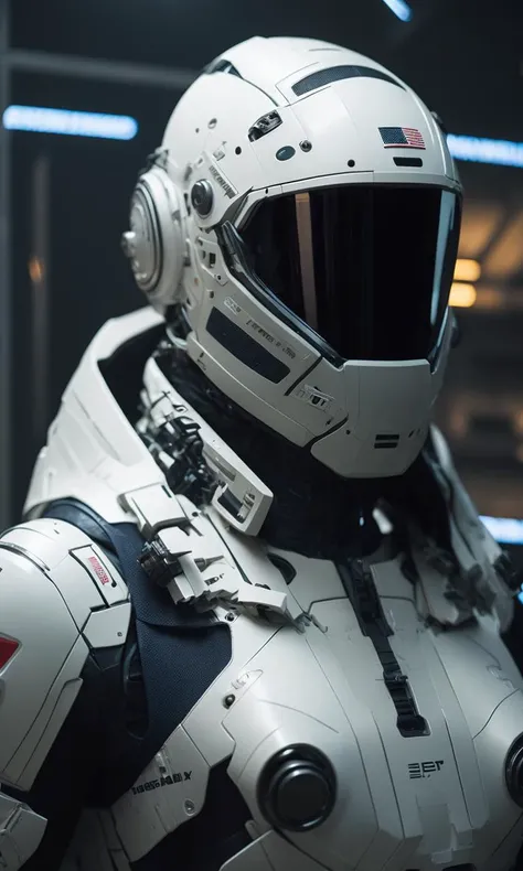 . . armed female figure in a white sci-fi suit (tight jumpsuit), at the spaceport, against the background of a sci-fi ship taking off, overcast, mask, sci-fi visor, sci-fi lens, sci-fi respirator, bald head, plate armor, isolated armor, third-person view from below, lots of fine detail, sci-fi style, photography, natural textures, natural light, natural blur, photorealism, cinematic rendering, ray tracing, highest quality, highest detail, Cinematic, Blur Effect, Long Exposure, 8K, Ultra-HD, Natural Lighting, Moody Lighting, Cinematic Lighting hyper-realistic, vibrant, 8k, detailed, ultra detail,
photo realistic, ultra details, natural light, light background