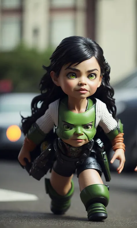 .photo realistic, ultra details, natural light, Tiny cute and adorable woman (She Hulk) in street in the style of pursuit by gesaffelstein, photorealistic, cinematic lighting, dark atmosphere, volumetric lighting, action pose, epic scene, lots of fine detail, movie style, photography, natural textures, natural light, natural blur, photorealism, cinematic rendering, ray tracing, highest quality, highest detail, Cinematic, Blur Effect, Long Exposure, 8K, Ultra-HD, Natural Lighting, Moody Lighting, Cinematic Lighting, hyper-realistic, vibrant, 8k, detailed, ultra detailt,