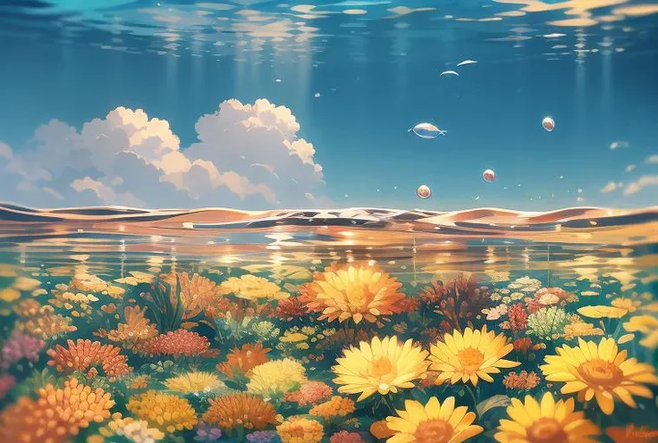 flower, blue lighting,underwater, no humans, , water  <lora:flowersea:1>