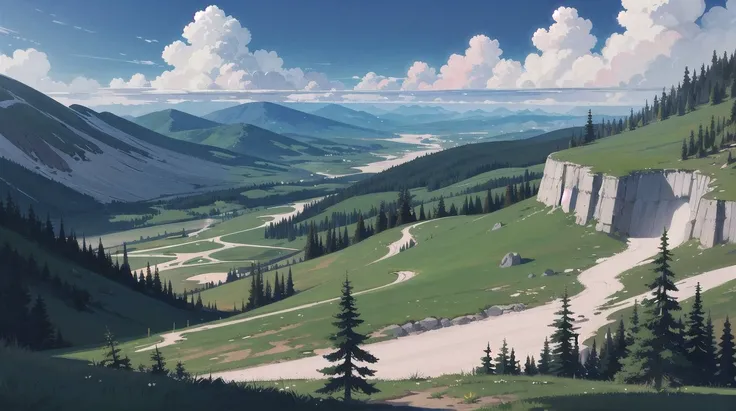 Landscape of Canada in anime style