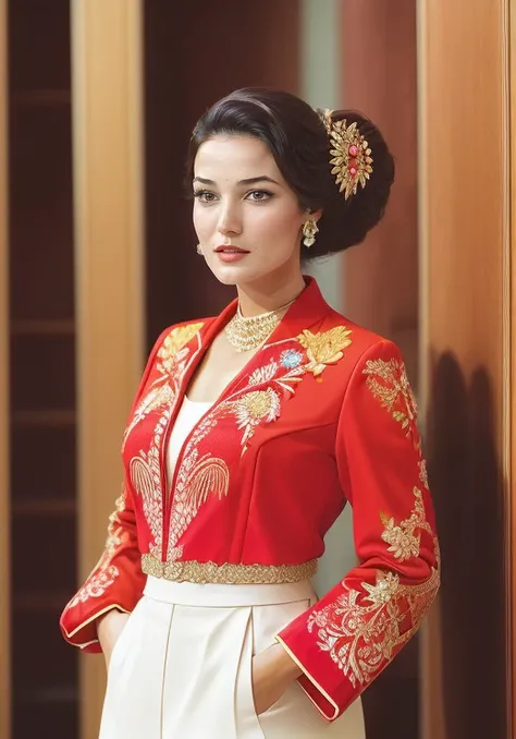 (ravishing) confused  pinar_deniz in (embroidered|pageant costume|power suit),portrait,intricate detail,short fringe):1.3,( hair bell):1.2,ojou-sama pose,at romanesque architecture,in (Amalfi Coast, Italy|storage room),evening,2,Medium telephoto focal length,mascara,(skin details:1.3),(skin pores:1.3),art by  (Roger Dean),Konica Hexar AF Camera,
<lora:more_details:0.8>,
<lora:pinar_deniz-000007:0.8>,