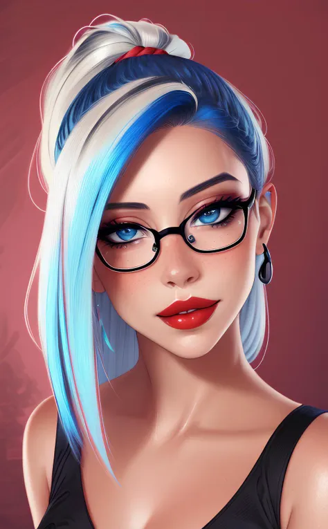 (photorealistic), (realistic), portrait, 1girl, milf, professor, (freckles:0.7), solo, sexy, seductive smile, best quality, highly detailed, masterpiece, ultra-detailed, illustration, red lips, sexy<lora:LoconHangingBreasts_v1:.3>, round glasses,
full body, colorful, psychedelic, shimmering blue eyes, blowout hair, tie-dyed hair