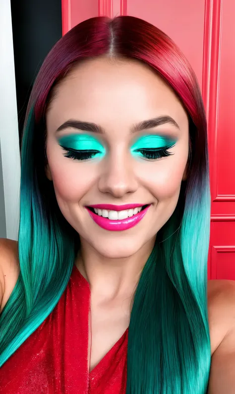 Cum covered green hair slime girl