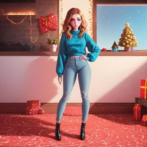 (dreamlikeart style:1),( redshift style:1.2) ,(analog style:1.2), (copeseethemald style:0.5), (thepit bimbo:0.8),(glossy sexy bimbo:1.0),

[Vanessa Hudgens:Anna Kendrick:0.55] women,
beautiful detailed blue_eyes,
jeans,holiday Sweater, 
motel room, hotel room, love,hearts,angels,Christmas, winter, fireplace,
[(colorful explosion psychedelic paint colors:1.2)::0.15],