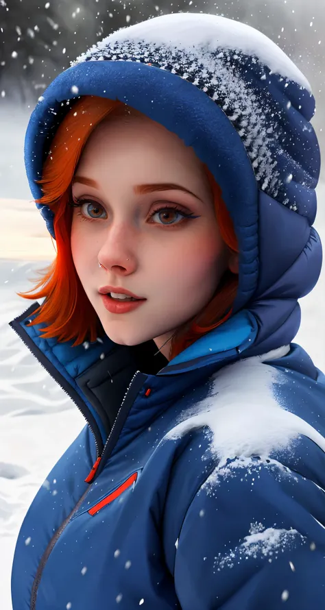 beautiful woman wearing blue jaket, red head, falling snow, Katyasitak, closeup,
masterpiece, higeres, 4k, hdr, trending on ArtStation, <lora:katyasitak:0.85>
