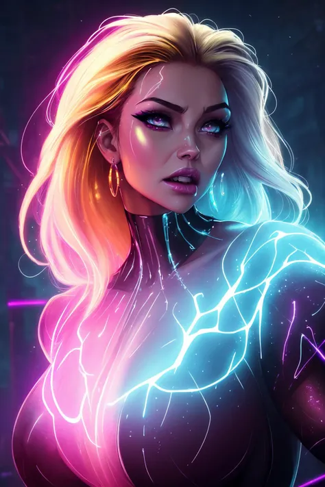 (closeup:1.2),
([Nina Dobrev|Adriana Lima]:1.1) woman, centered, screaming witch, dark, (huge moon, symmetric full moon:1.1),
(wearing Cyberpunk transparent clothing:1.2), glossy, see-through clothes, vivid vibrant glowing neon toxic colors, triadic colors,

glowing blue eyes, detailed pupils, glowing eyes,
open mouth, teeth, cuspids, sharp teeth,
wearing industrial goth clothes,

neon lights, glowing colors, backlight, glowing contours, outline, gold highlights,

spiderwebs, dripping blood, elegant, fit, fashion, sophisticated,


lightning bolts at background, storm, tornado, 
disney artwork, unreal engine, artstation, detailed, digital painting, cinematic, unreal 5, daz, hyperrealistic, octane render,