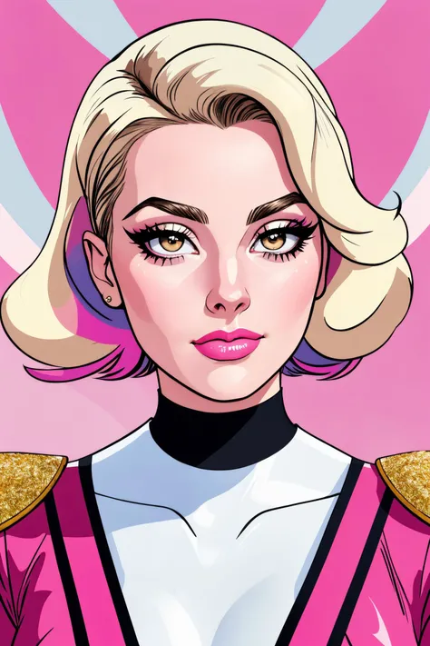 photo of metallic woman with Retro-futurism aesthetic, (white eyes realistic eyes:1.1), detailed pupils, sexy
1950s, woman ([Sybil|Elowen|Helena]:0.9), (lana:0.7), centered, looking at viewer, , amazing, symmetrical face, perky breast, fit, supersized, imperfect skin, realistic skin, glamour model,
wearing multicolored stripes, Old lighthouse and stormy sea backdrop,
best quality, , HDR, professional, studio quality, highres,
detailed Pink background,
combine cartoon with realistic real life,